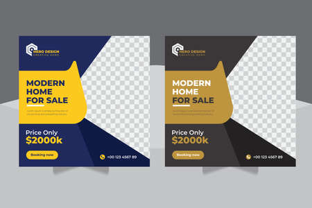 Real estate And Construction social media post Design, Construction social media post, banner and flyer Designのイラスト素材