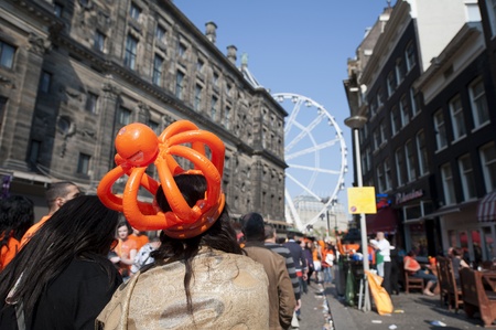 Amsterdam, Netherlands  April 30, 2011 - Queens Day Celebrations in Dam Square のeditorial素材