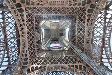 Bottom view of the Eiffel Tower. Paris