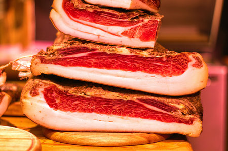 Speck, typical smoked ham from South Tyrol in Italy