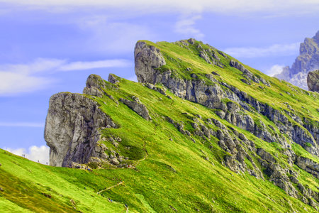 Mount Fermeda in the Puez-Odle Natural Park. Dolomites, Italyの写真素材