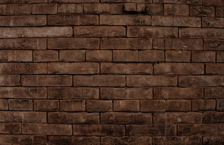 Brown brick wall background and texture vintage styleの写真素材