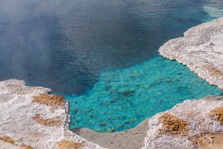 Hot Spring in Yellowstone. Grand Prismatic Pool at Yellowstone National Park Colorsの写真素材