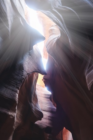 Narrow underground stone gorge of the Antelope Canyon, Arizona, USAの写真素材