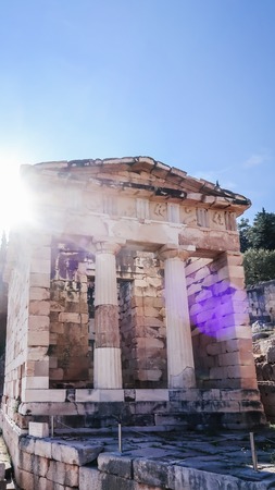 The Temple of Apollo in Delphi Greeceの写真素材