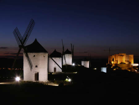 medieval windmills of La Mancha, Spainの写真素材