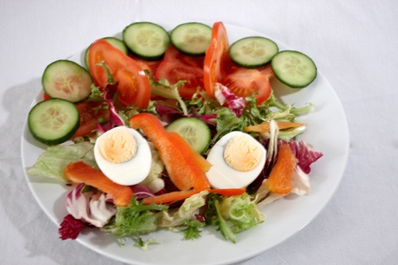 A freshly made healthy meal of saladの写真素材