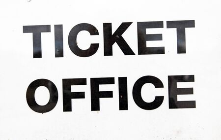 Ticket sign at a railway stationの写真素材