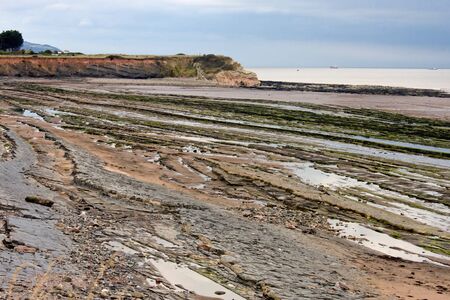 A rugged beach on the Cornish coastlineの写真素材