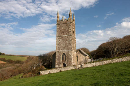 An old English Church surrounded by countrysideの写真素材