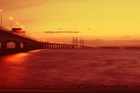 The Severn Bridge on the England and Wales borderの写真素材