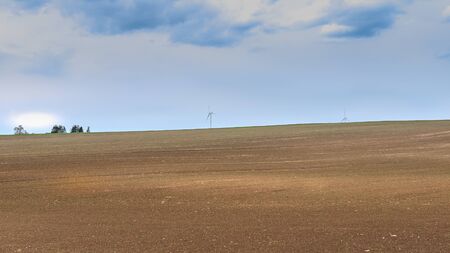 Farm field in Central Sweden is ready to be seededの写真素材