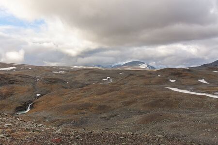Sarek National Park in northern Sweden in autumn, selective focus