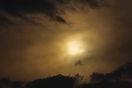 Thunderclouds on a gray sky. Beautiful background.の写真素材