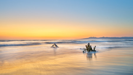Sunset at the Beach in Puerto Vallarta, Mexicoの写真素材