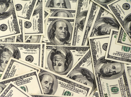 Background of hundred dollar bills