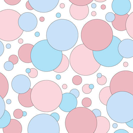 Abstract seamless pattern with colorful circles in a chaotic pattern.