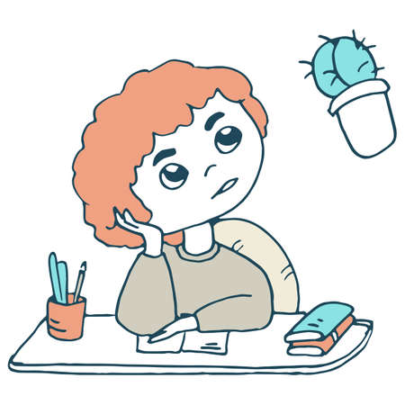 Pencil and eraser sticker set on white isolated backdrop. Stationery for invitation or gift card, notebook, bath tile, scrapbook. Phone case or cloth print art. Doodle style stock vector illustrationのイラスト素材