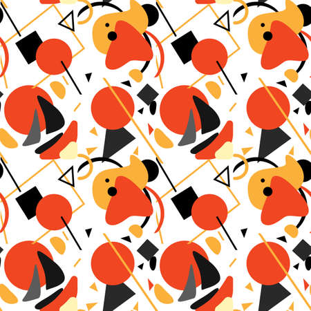 Colorful splash on white backdrop. Abstract seamless pattern for wallpaper, wrap paper, sleeper, bath tile, apparel or bed linen. Phone case or cloth print. Flat style stock vector illustrationのイラスト素材