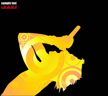 silhouette of a group of people at a music or partyのイラスト素材