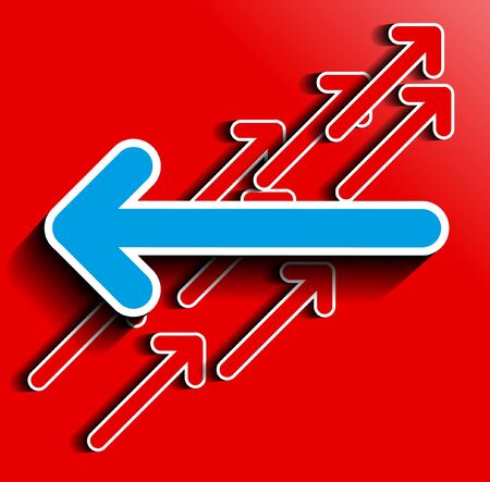 Vector opposition to the blue arrow のイラスト素材