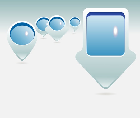 Set of blue vector pointers のイラスト素材