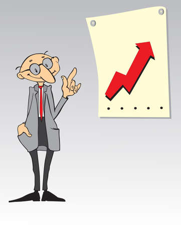Cartoon businessman explained the plan of actionの写真素材