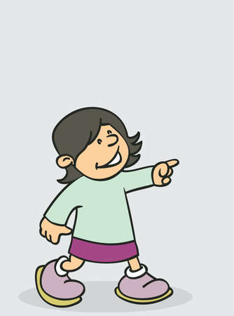 cartoon little girl の写真素材