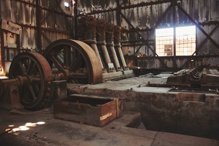 old disused machines that have accumulated rust due to the passing of the yearsの写真素材