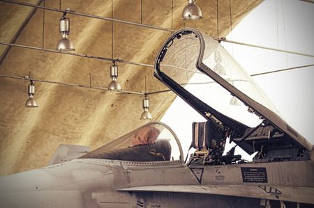A detail of an Spanish Air Force F18のeditorial素材