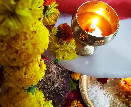 Diwali Light Flame Devotional Festivalの写真素材