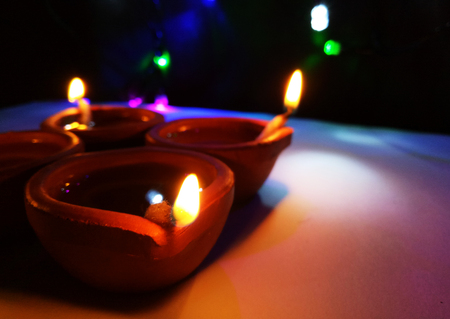 Diwali festival Flame lightの写真素材