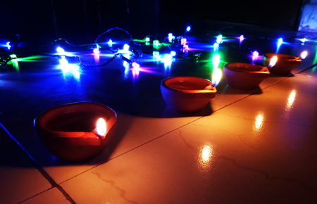 Diwali festival Flame lightの写真素材