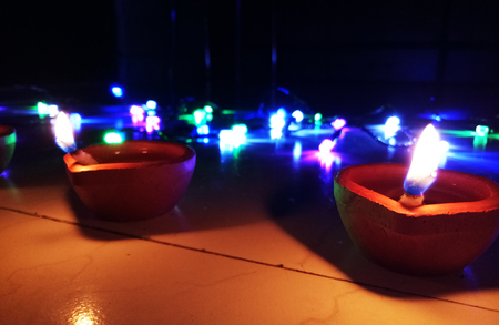Diwali festival Flame lightの写真素材
