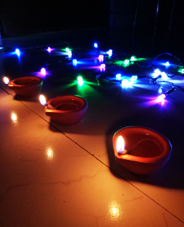 Diwali festival Flame lightの写真素材