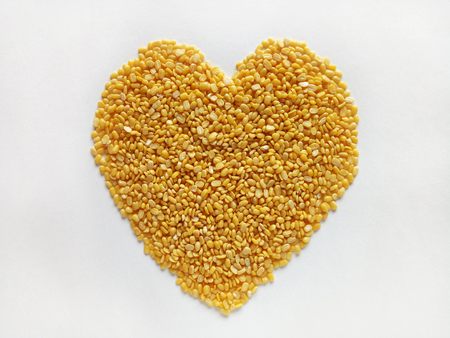 Heart Shape Split Mung Bean Natural and Healthy Foodの写真素材