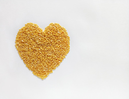 Heart Shape Split Mung Bean Natural and Healthy Foodの写真素材