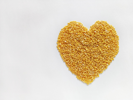 Heart Shape Split Mung Bean Natural and Healthy Foodの写真素材