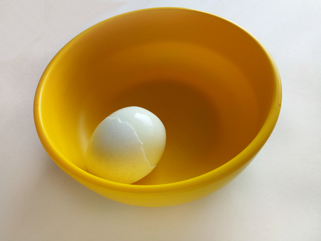 Boiled Egg with Cracked Shellの写真素材