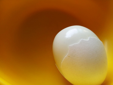 Boiled Egg with Cracked Shellの写真素材