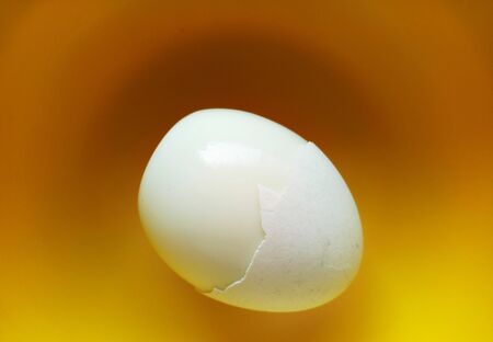 Boiled Egg with Cracked Shellの写真素材