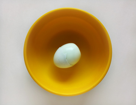 Boiled Egg with Cracked Shellの写真素材