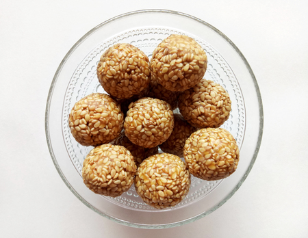 Sesame Sweet Balls an Indian Traditional Festival Sweet Food Itemの写真素材