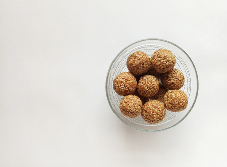 Sesame Sweet Balls an Indian Traditional Festival Sweet Food Itemの写真素材