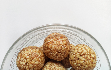 Sesame Sweet Balls an Indian Traditional Festival Sweet Food Itemの写真素材