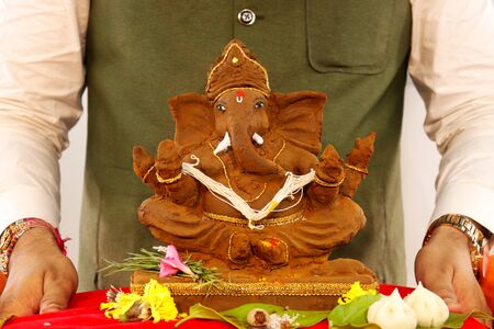 Eco friendly Ganesh murtiの写真素材