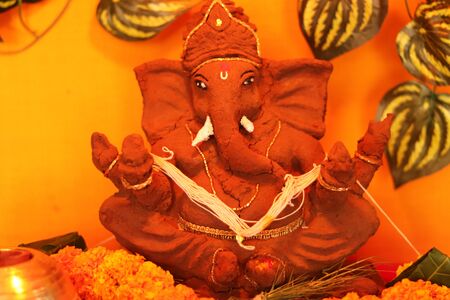 Eco friendly Ganesh murtiの写真素材
