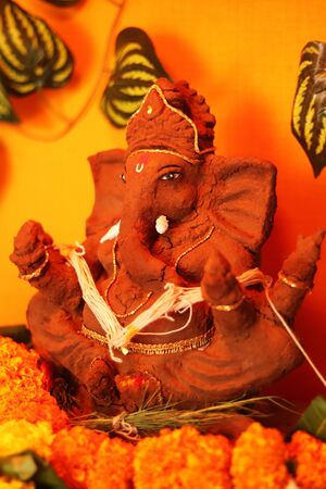 Eco friendly Ganesh murtiの写真素材