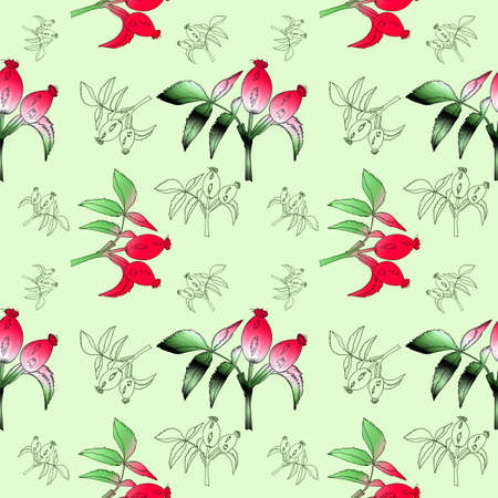 Seamless background with the image of fruit. Gifts of nature in a chaotic arrangement close-up. Theme of summer and healthy food. Illustration for printing on paper or fabric.の写真素材