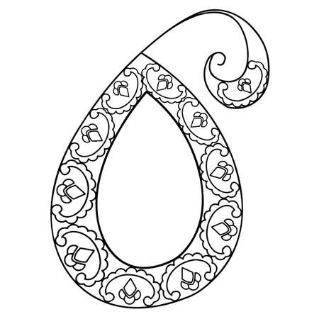 A fragment of vector graphics for creating patterns. Close-up of a contour drawing on a white background.のイラスト素材